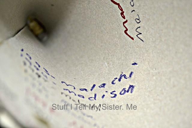 The inside of the angel that used to top our tree.