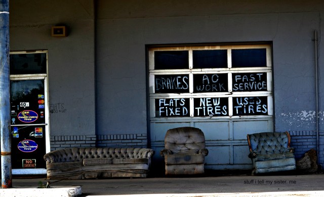 dumpster diving garage sofa